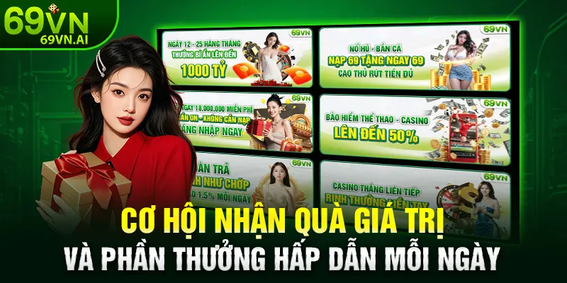 Khuyến mãi 69VN 2 Cơ hội nhận quà giá trị và phần thưởng hấp dẫn mỗi ngày